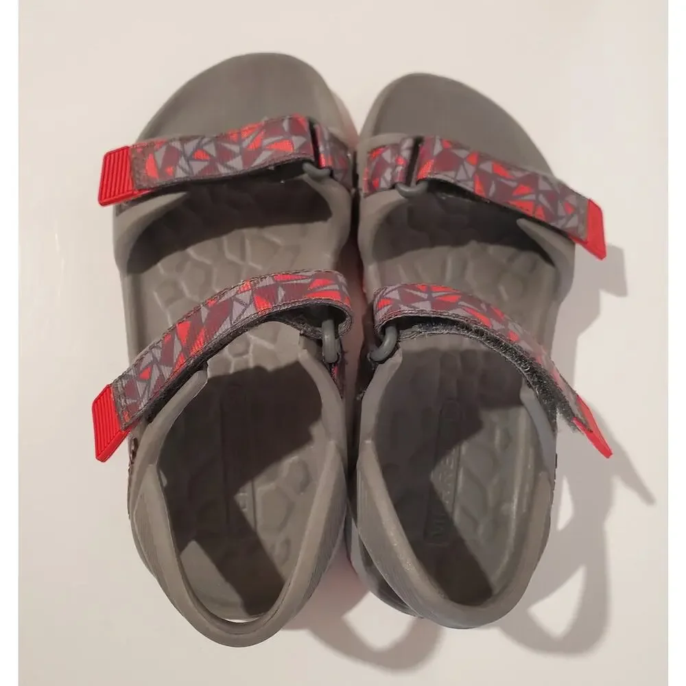 Merrell Boys Hydro Drift Waterproof Double Strap Sandals Youth Size 12 Gray Red